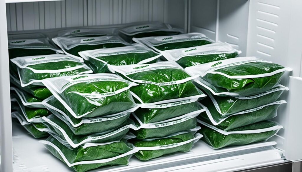 freeze fresh spinach storage