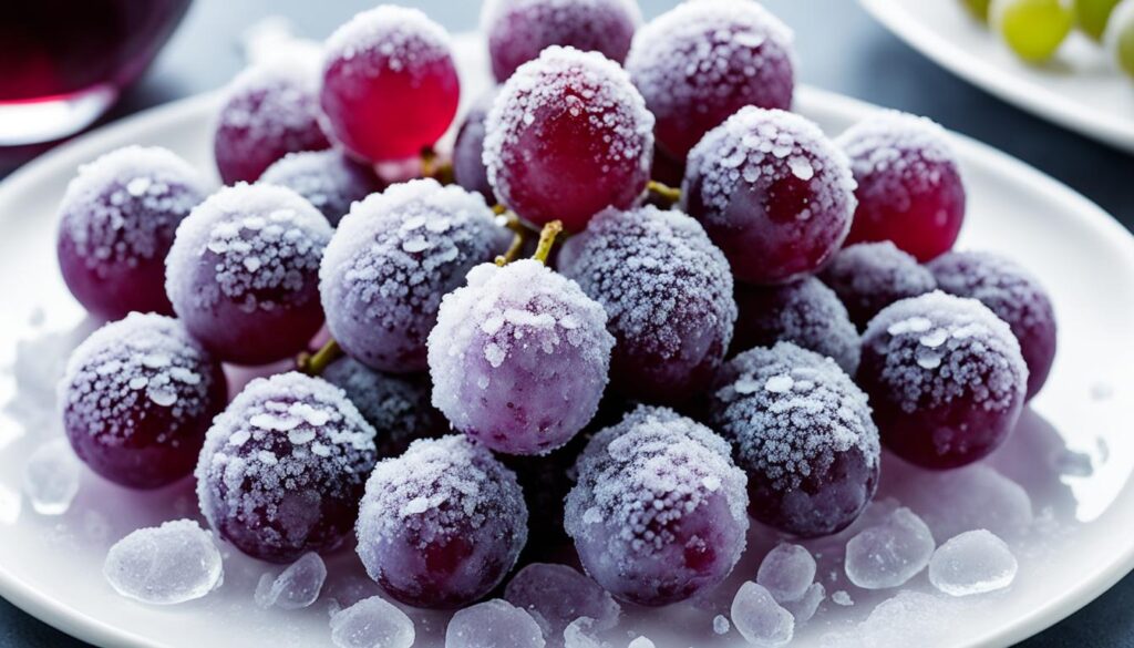 thawing frozen grapes